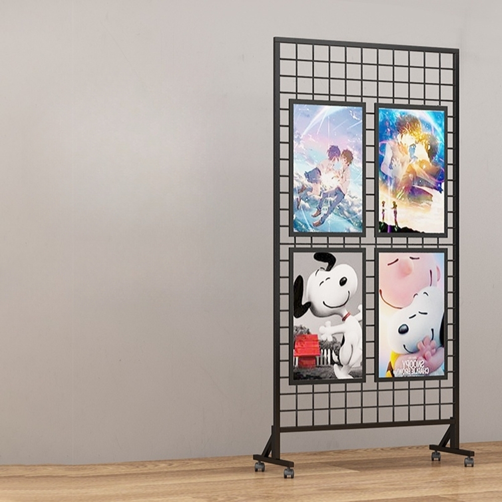 이동식 네트망 전시대 스탠드 포토월 작품 진열대 랙 액세서리 거치대 흰색 80cmx160cm - 상품 이미지