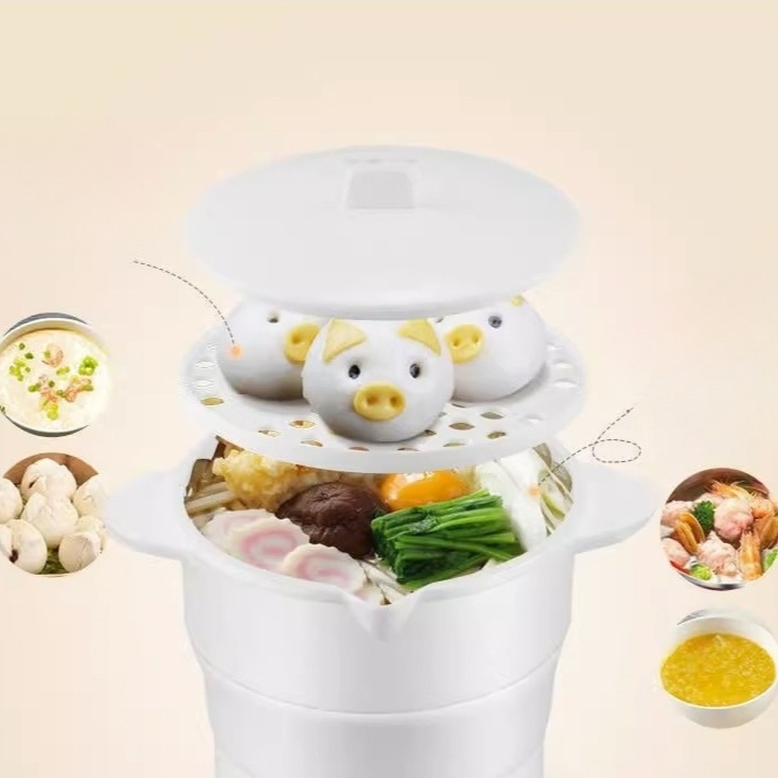 휴대용 접이식 전기밥솥 미니 라면포트 여행용 멀티포트 출장 차박 전기포트 가정용 - 상품 이미지