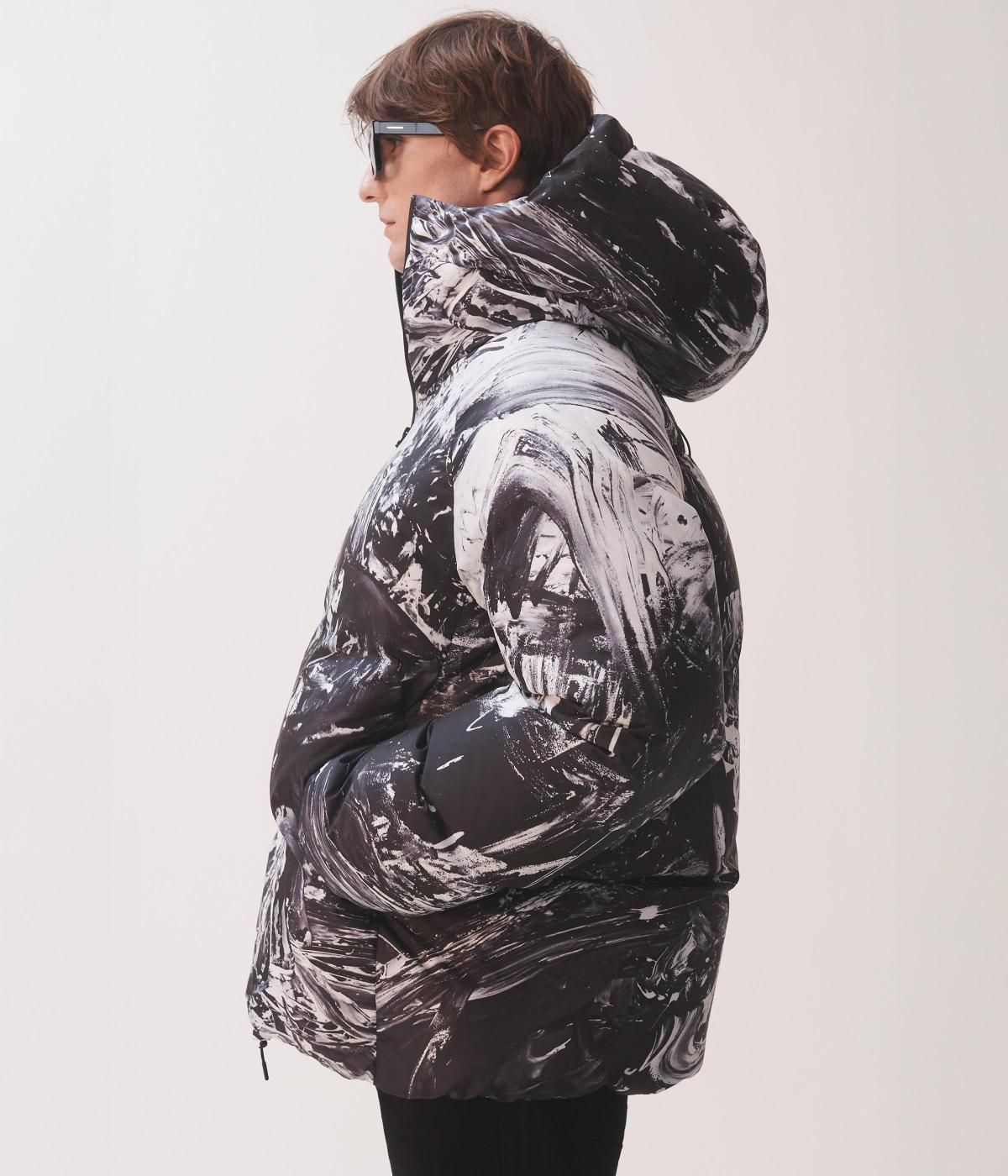 자라 마리오 소렌티 프린트 패딩 점퍼 4341/851 BLACK / WHITE - 상세 이미지 5