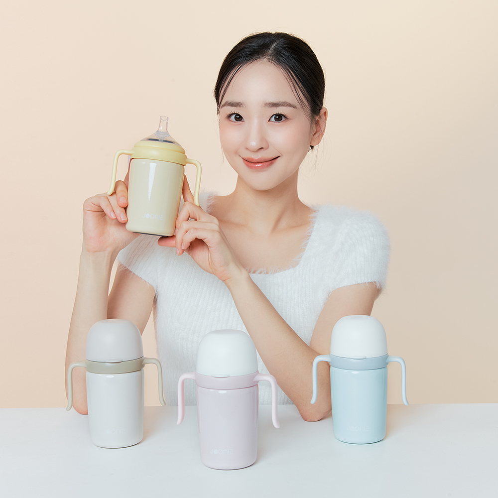 네이버 주니 스테인리스 빨대컵 2세대 240ml 뚜껑일체형