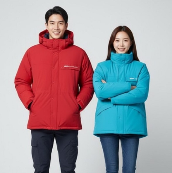 네파 남여공용 겨울 레트로 감성 사파리형 아웃도어 덕다운 다운점퍼 - 상품 이미지