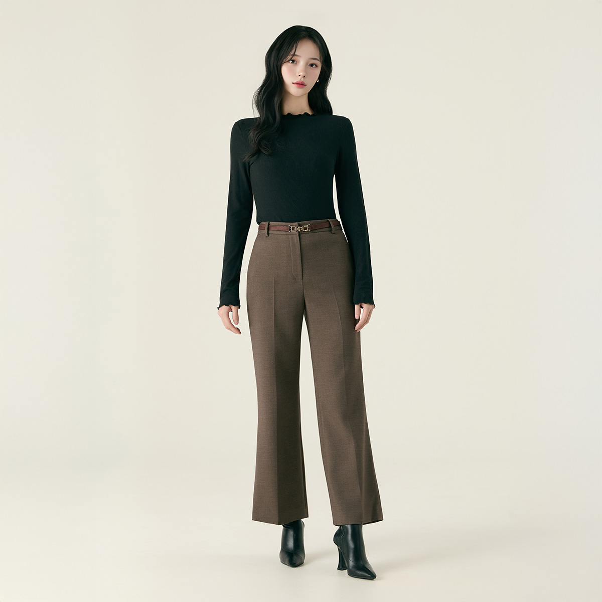 겨울필수템 로엠기모부츠컷슬랙스 슬랙스리뷰 겨울패션 부츠컷슬랙스