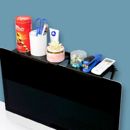 TV상단선반 수납정리 모니터상단트레이 거치받침대