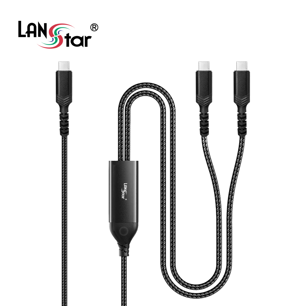 랜스타 LS-UCC140 USB C to C 2 in 1 고속충전 케이블 - 상품 이미지