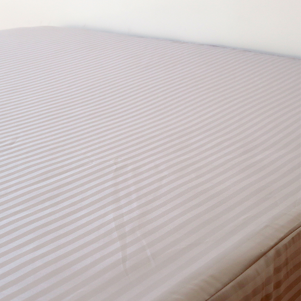 프리즈 먼지없는 호텔식 스트라이프 마이크로 도비 사계절 침대 매트리스 커버 홑겹 Q