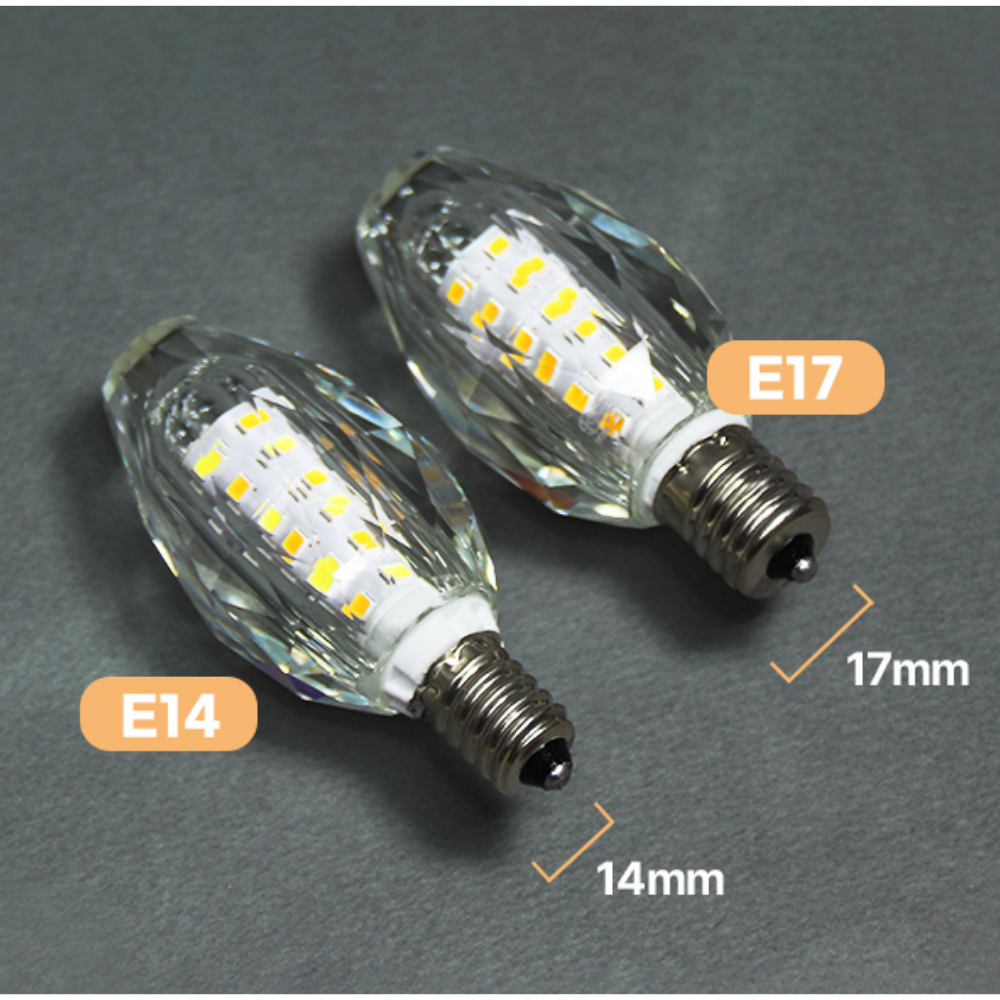 LED 크리스탈 촛대램프 전구 E14 E17 5W 플리커프리 절전 샹들리에 이미지 6