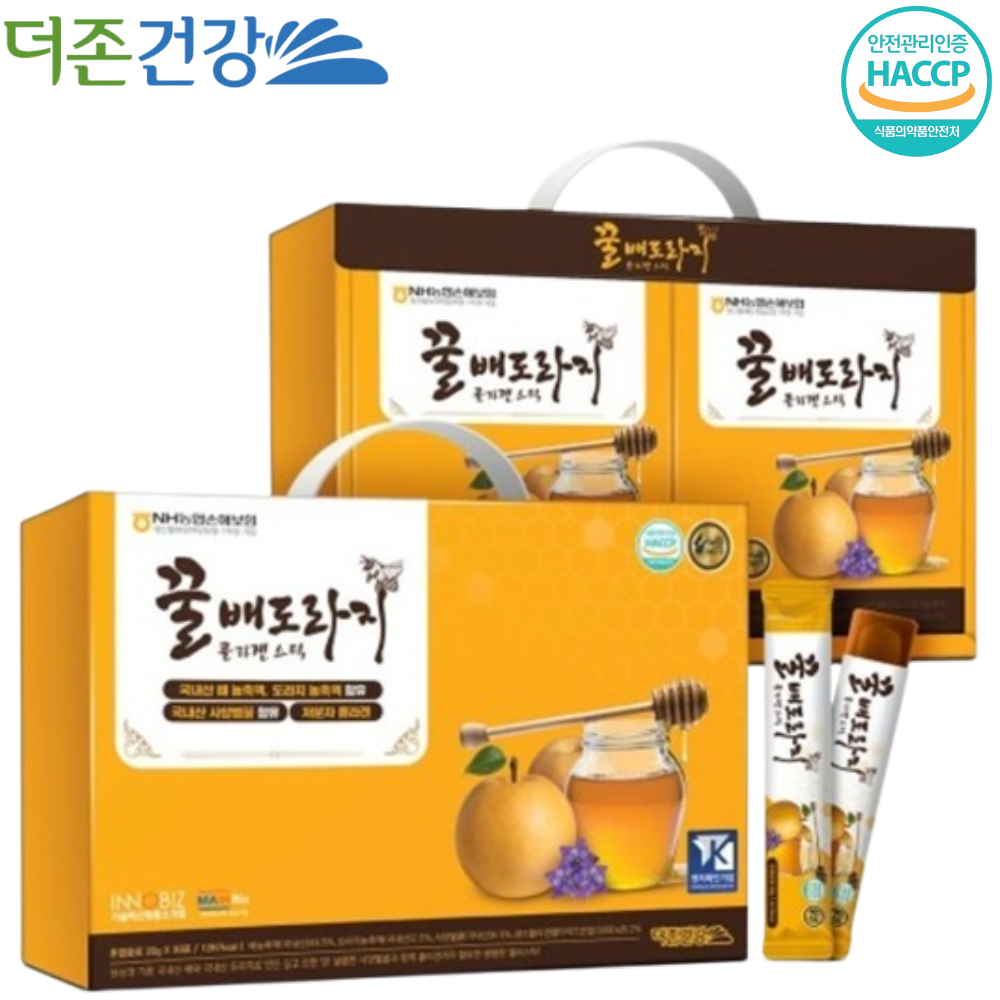더존건강 꿀배도라지 콜라겐 젤리 스틱 20g 26포 1박스 씹어먹는 건강 영양 간식 선물 - 메인 이미지