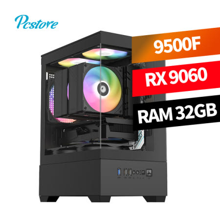 피씨스토어 피씨스토어 AMD 베스트 아이온2 게이밍PC 라이젠5 9500F RX 9060 (32GB, M.2 500GB)