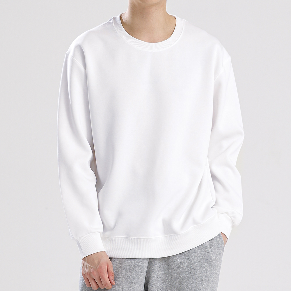 스라보 코튼 빅사이즈 무지 맨투맨 남녀공용 스웨트셔츠 흰색 4XL 제품 이미지