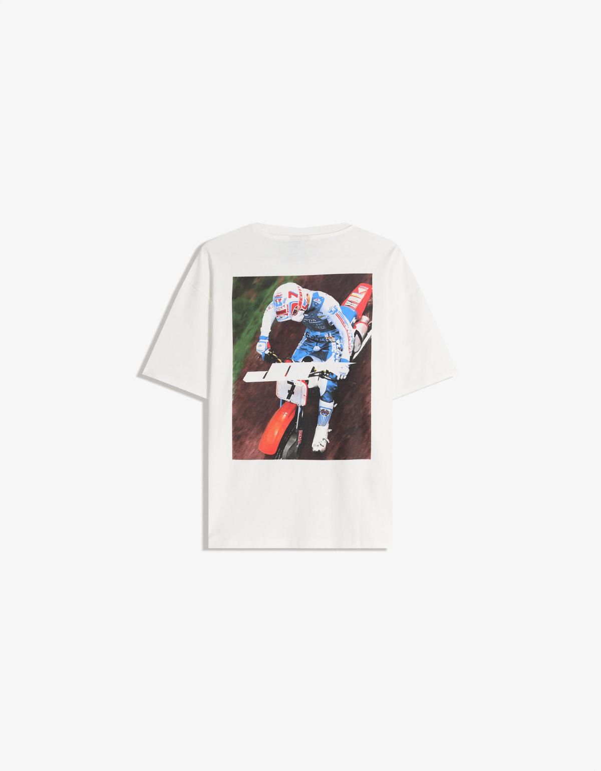 버쉬카 BMX 혼다 백프린트 반팔 티셔츠 8126/217 WHITE - 상품 이미지