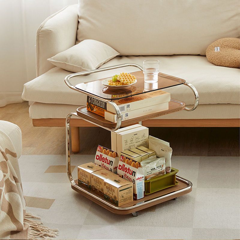 이동식 티테이블 빈티지 소파테이블 협탁 선반 블랙