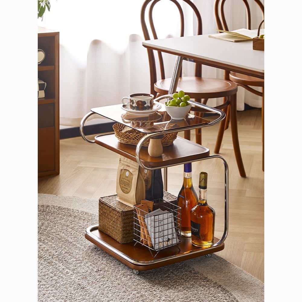 이동식 티테이블 빈티지 소파테이블 협탁 선반 블랙