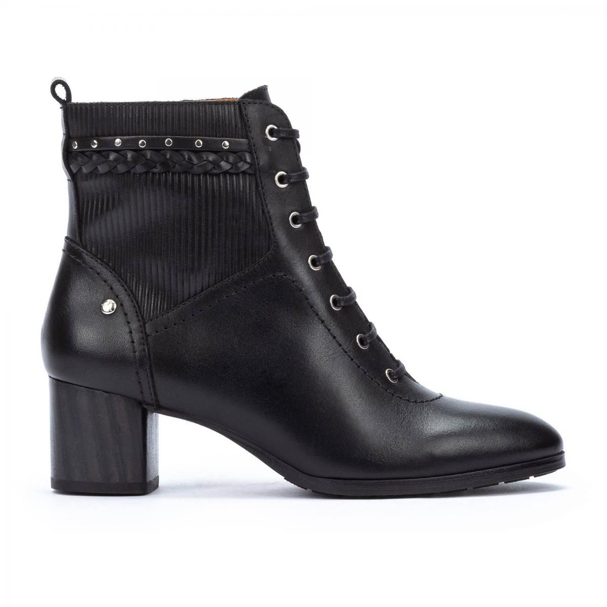 피콜리노스 블랙 레이스업 앵클 부츠 CALAFAT W1Z-8804 BLACK - 상품 이미지