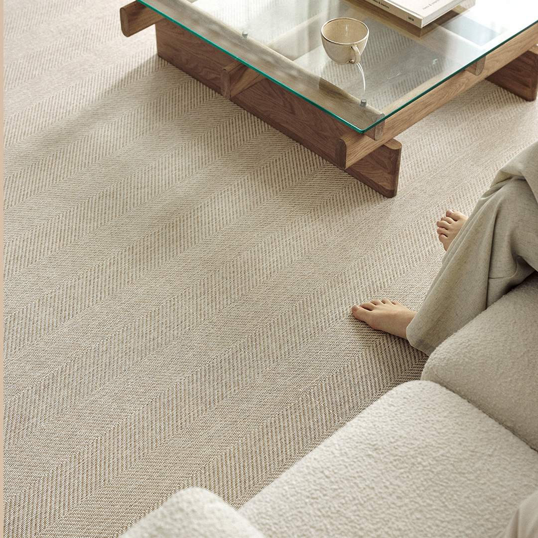 헤링본 먼지없는 러그 사계절 대형 침실 단모 워셔블러그 물세탁 100x150cm