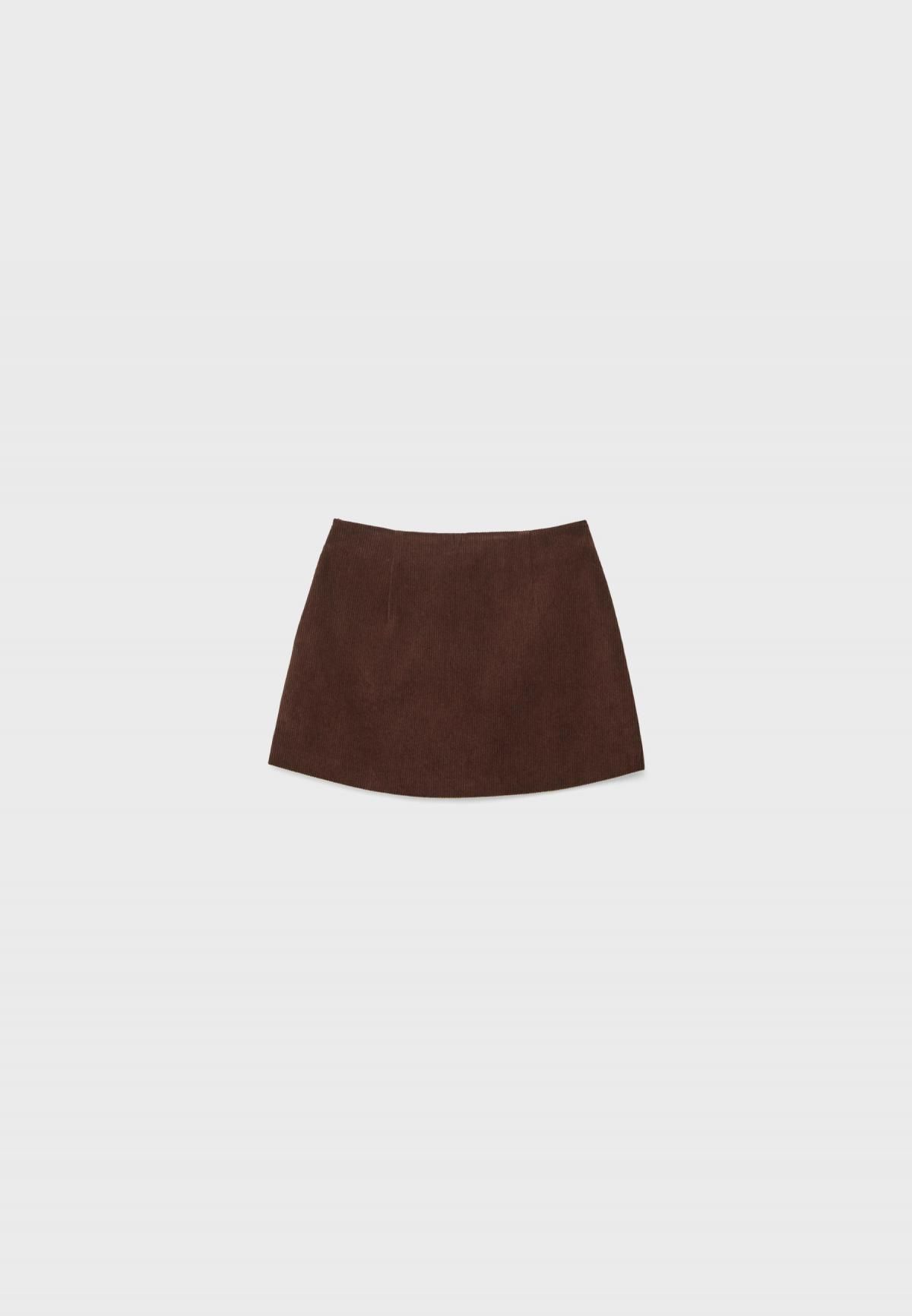 스트라디바리우스 코듀로이 미니 스커트 팬츠 4712/928 BROWN - 상품 이미지