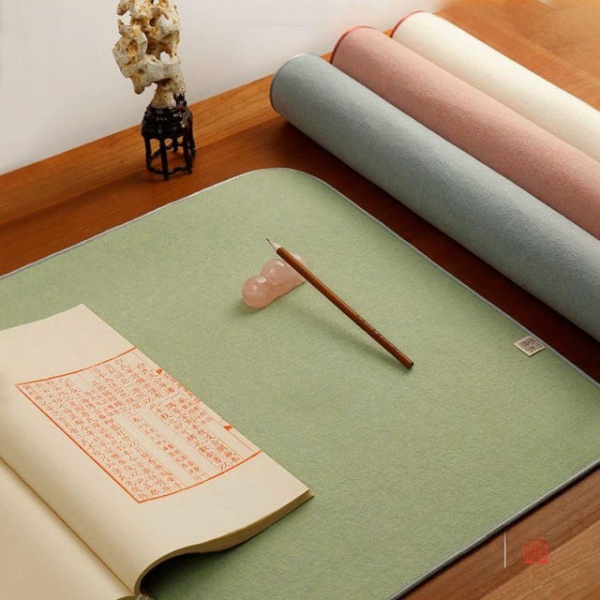 필묵 멍석 서예 깔판 민화 캘리그라피 동양화 천깔판 모포 우아한 초록색 양모 패딩 50x70cm - 상품 이미지