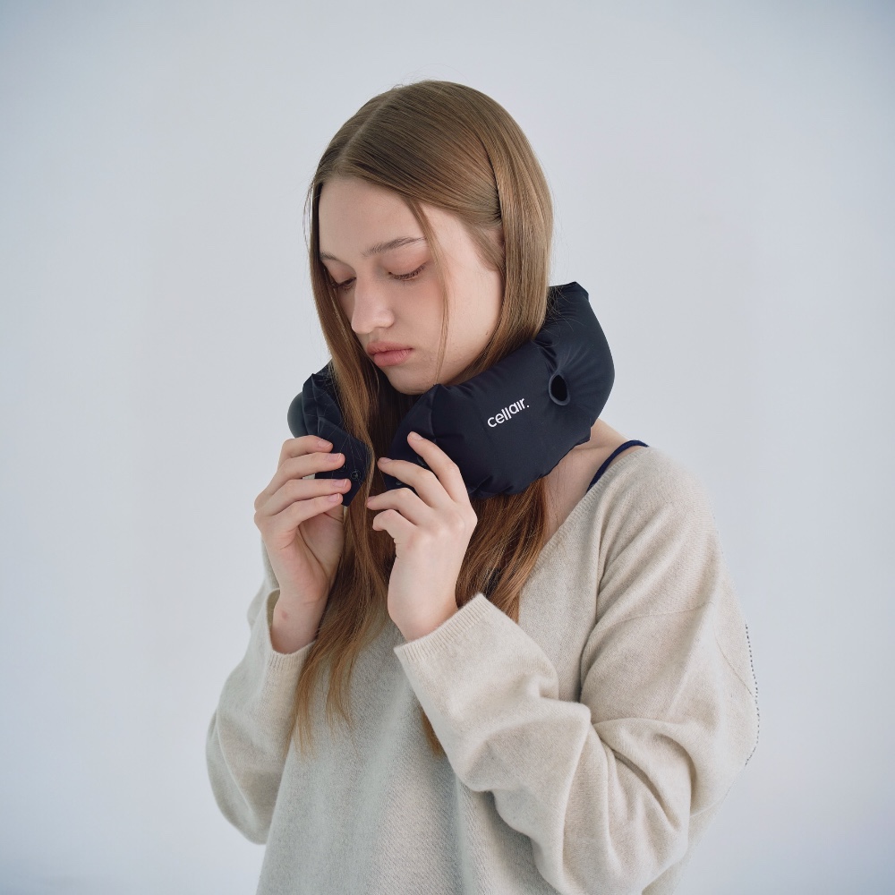 셀레어 에어 펌프 넥필로우 여행용 가벼운 휴대용 비행기 기내용 목 베개 캠핑 쿠션