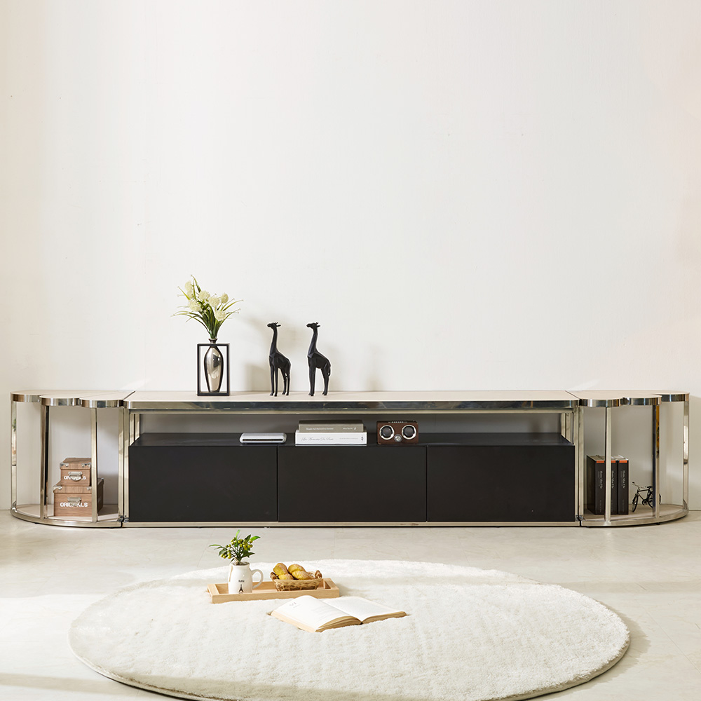스코나 누벨로 서랍 포세린 통세라믹 스텐 스틸 2800 거실장 TV장 - 상품 이미지