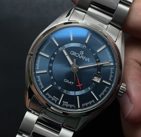 그로바나 세인트 앤드류 스카이 레이더 GMT 블루 다이얼 스틸 42mm - 상세 이미지 5