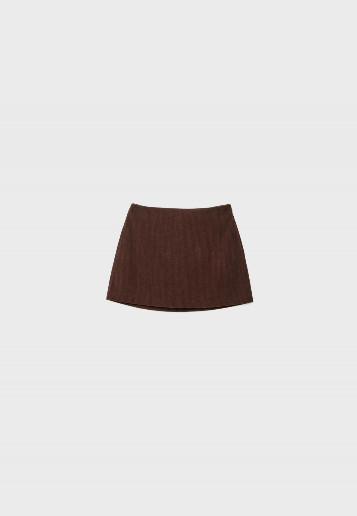 스트라디바리우스 코듀로이 미니 스커트 팬츠 4712/928 BROWN - 상세 이미지 3