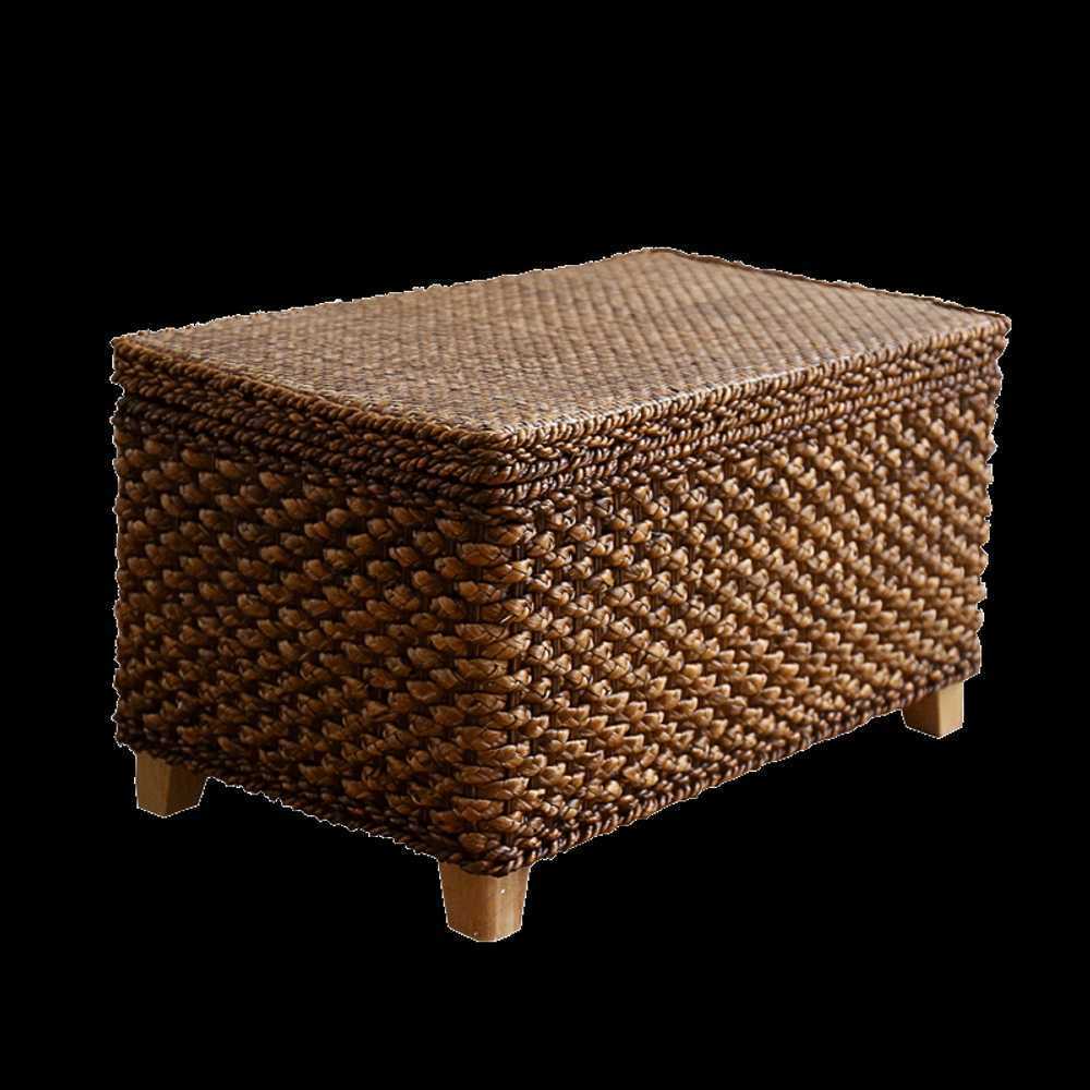 라탄 수납함 빈티지 보관함 대형 박스 위빙 소품 안방 50x30cm - 상세 이미지 5