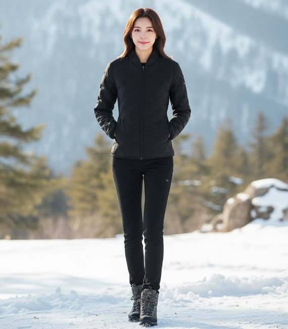 [무료반품] MILLET 밀레 아웃도어 겨울 여자 털빠짐방지 구스다운 경량패딩 점퍼 블랙, 105 - 상세 이미지 5
