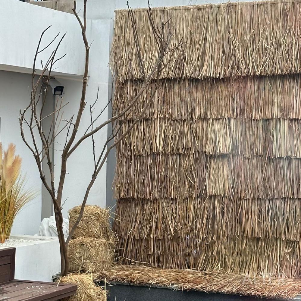 싸리 담장 휀스 마당 갈대 짚공예 화단 테라스 경계 울타리 밀짚 커튼 100x60cm 5개 - 상세 이미지 2