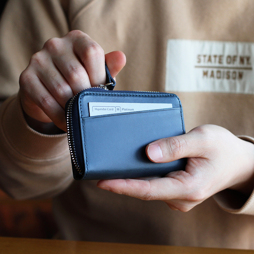 에가든 테이크포켓 지퍼 카드 명함 남성 여성 가죽 지갑