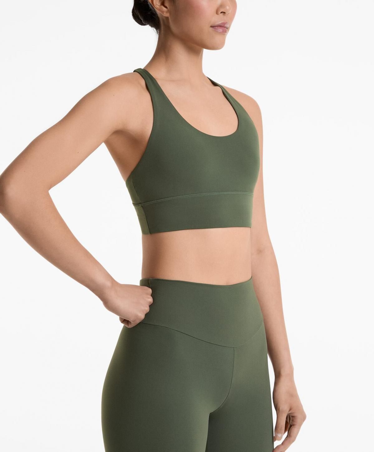 오이쇼 애슬레저 테크니컬 미디엄서포트 컴포트럭스 스포츠 브라 컵내장 2977/901 KHAKI - 상세 이미지 5