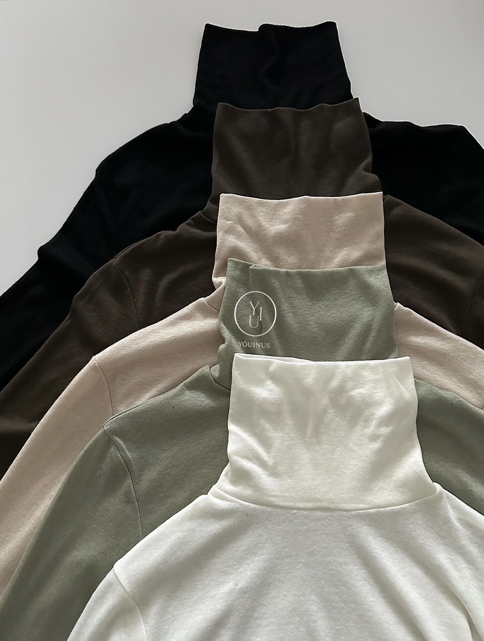 반티 여성 레이어드 이너 겨울 울 목폴라 긴팔 티 제품 이미지