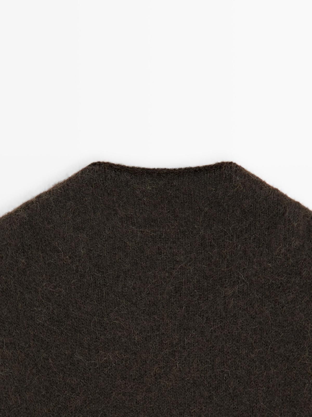 마시모두띠 알파카 블렌드 후드 빕 베스트 6316/621 BROWN - 상세 이미지 3