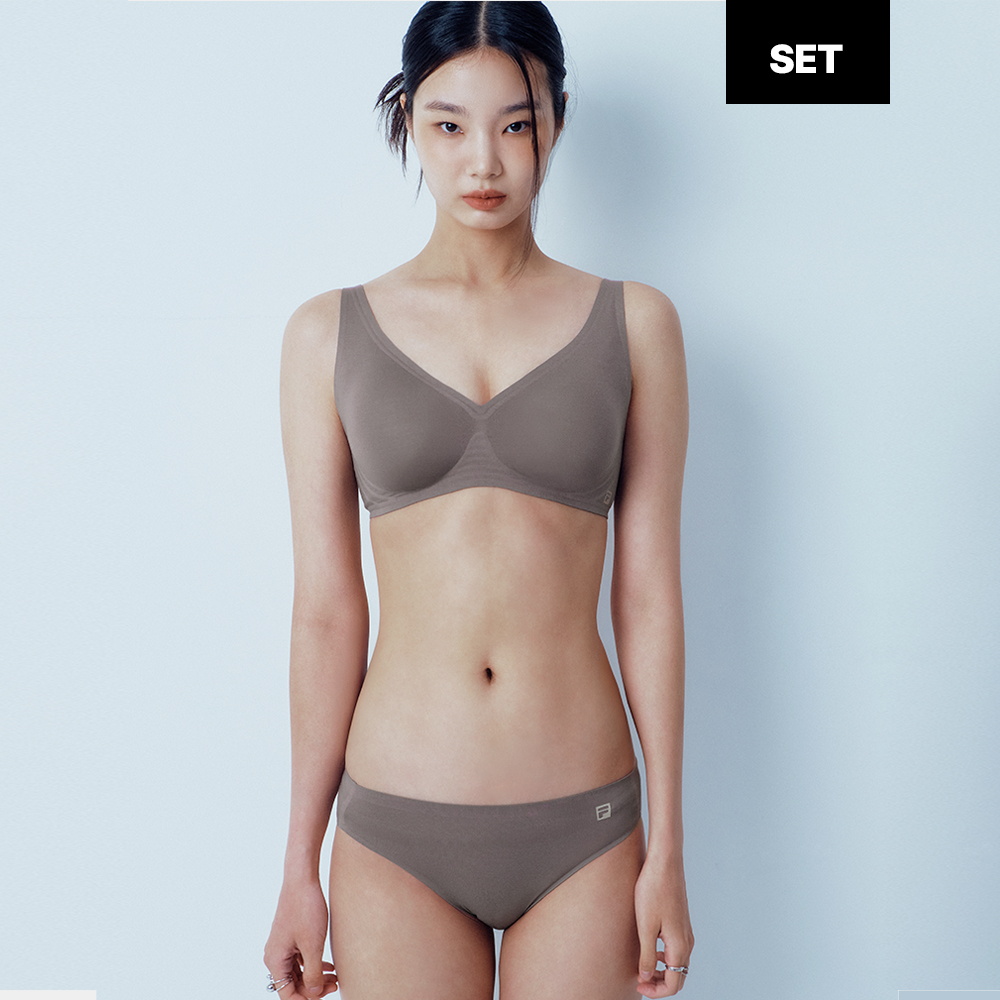 [내일도착][브라3+팬티3] 에센셜 퓨징 모달 브라(후크형)/볼륨 속옷세트 5colors - 상품 이미지