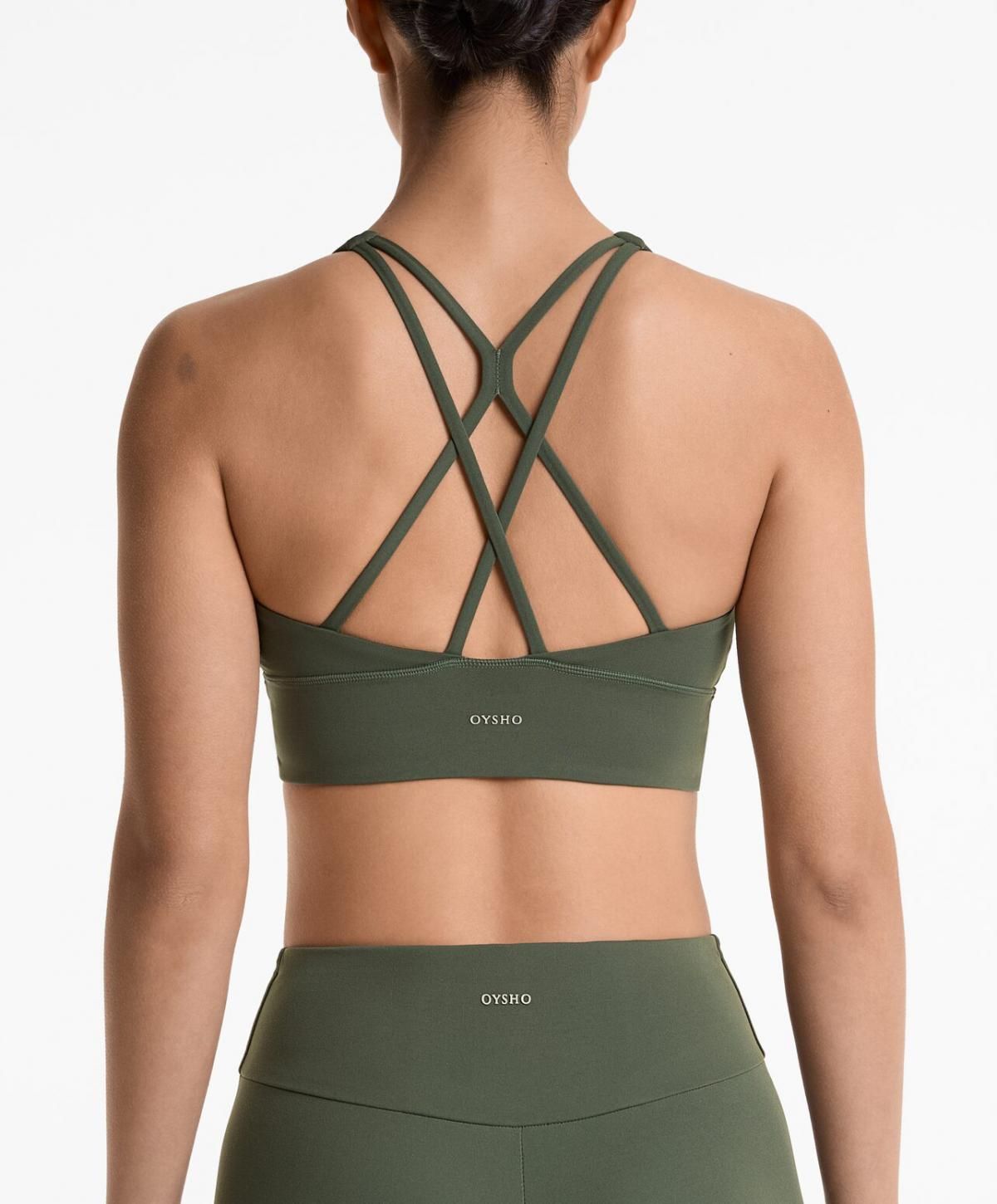 오이쇼 애슬레저 테크니컬 미디엄서포트 컴포트럭스 스포츠 브라 컵내장 2977/901 KHAKI - 상세 이미지 2