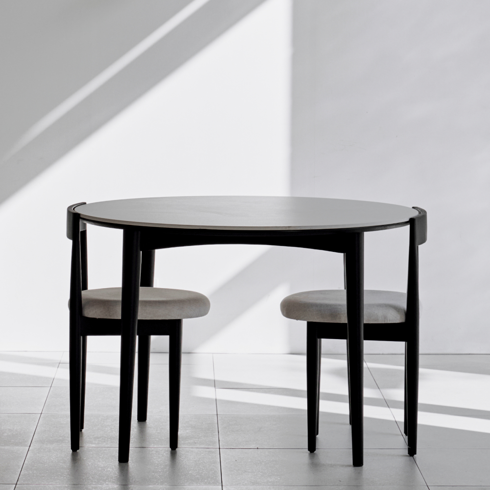 라프 플랫 블랙테이블 원형테이블 4인 세라믹식탁 단품/세트 1100
