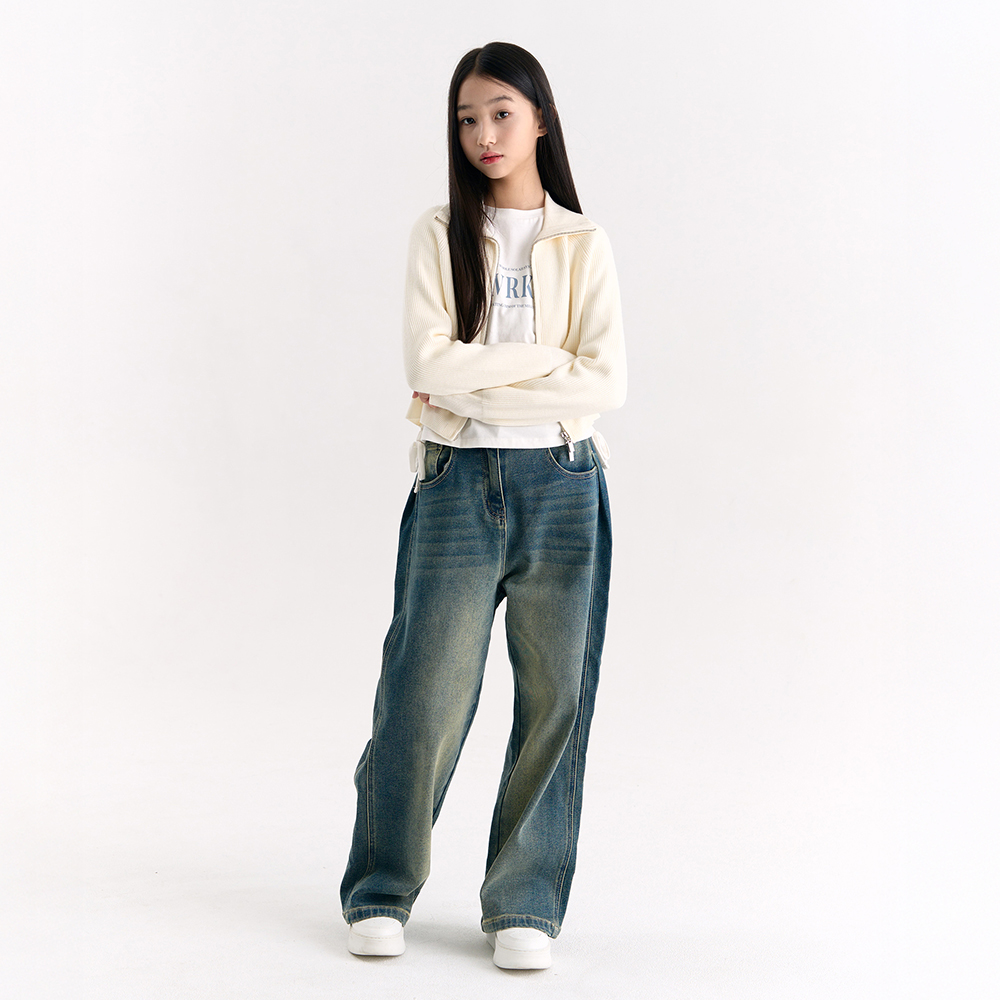[더데이걸] 기모 뒤밴딩 와이드 데님 TGTJ25T01_7358 - 상세 이미지 2