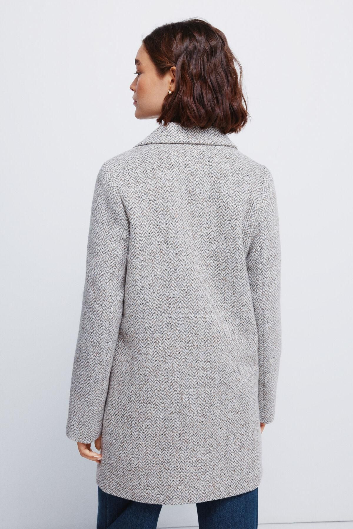 스프링필드 테크니컬 라펠카라 체크 코트 8232583 GRIS - 상세 이미지 4