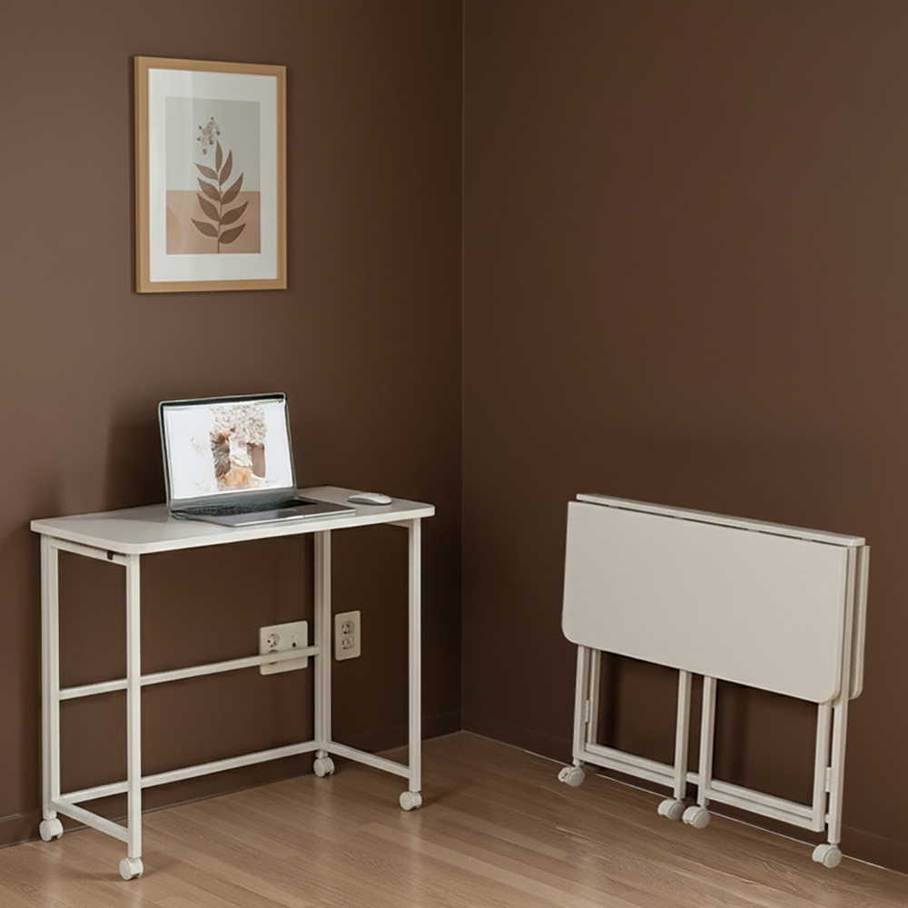 파인굿즈 접이식 책상 철제 책상테이블 일자형 공부 폴딩