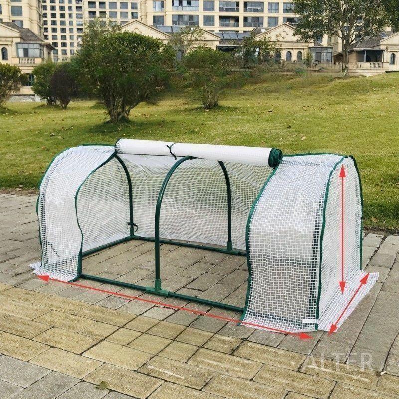 비닐 하우스 텐트 방한 급식소 실외 겨울철 길고양이 180x90x90cm 원형 지붕+투명 - 상세 이미지 2