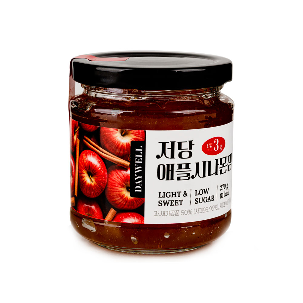(현장구매용,택배불가)데이웰 저당 저칼로리 딸기잼 블루베리 애플시나몬 백도복숭아 잼 270g - 상세 이미지 5