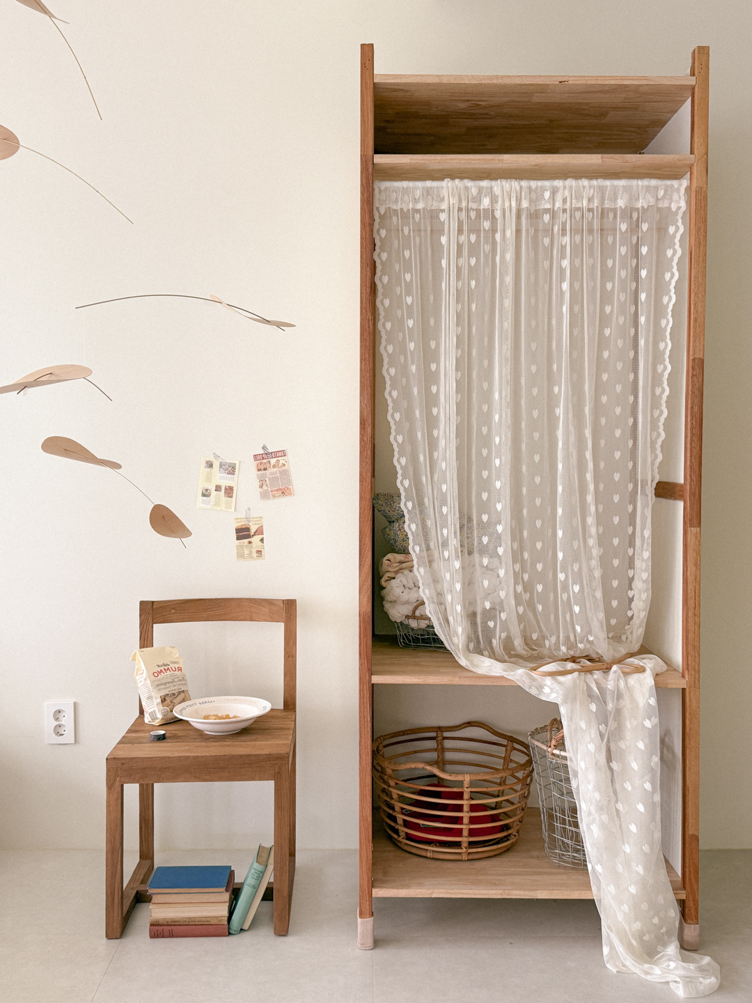 빈티지 프롬하트 레이스 봉집형 거실 창문 가리개커튼 140x150