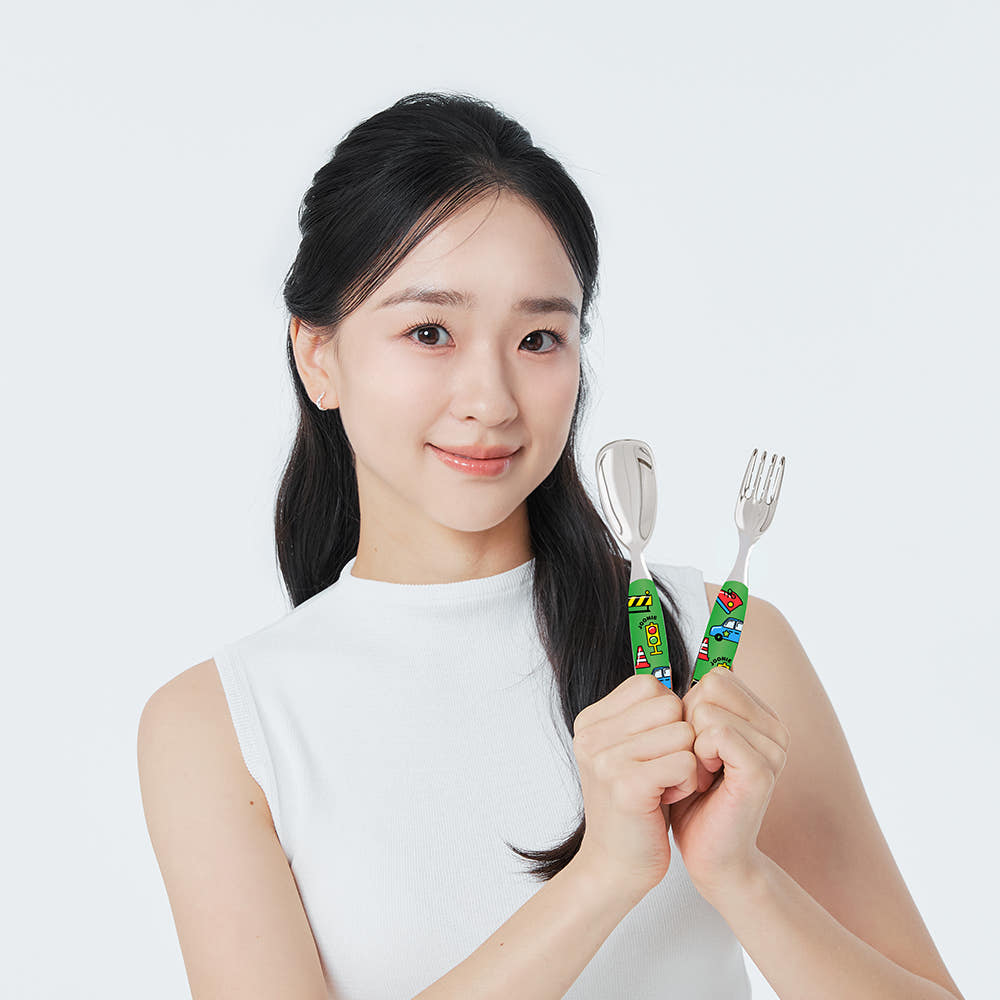 JOONIE 주니 올스테인리스 자기주도 이유식 스푼 포크 수저세트