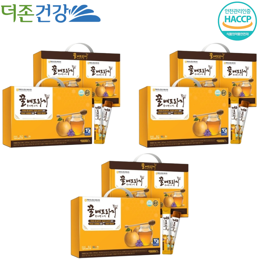 더존건강 꿀배도라지 콜라겐 젤리 스틱 20g 26포 3박스 씹어먹는 건강 영양 간식 선물 - 메인 이미지