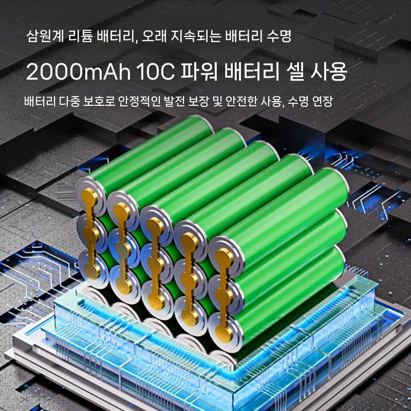 전동 가지치기 전지가위 원예용 무선 조경 트리머 관리기 브러쉬 6.0AH 1통 - 상세 이미지 2