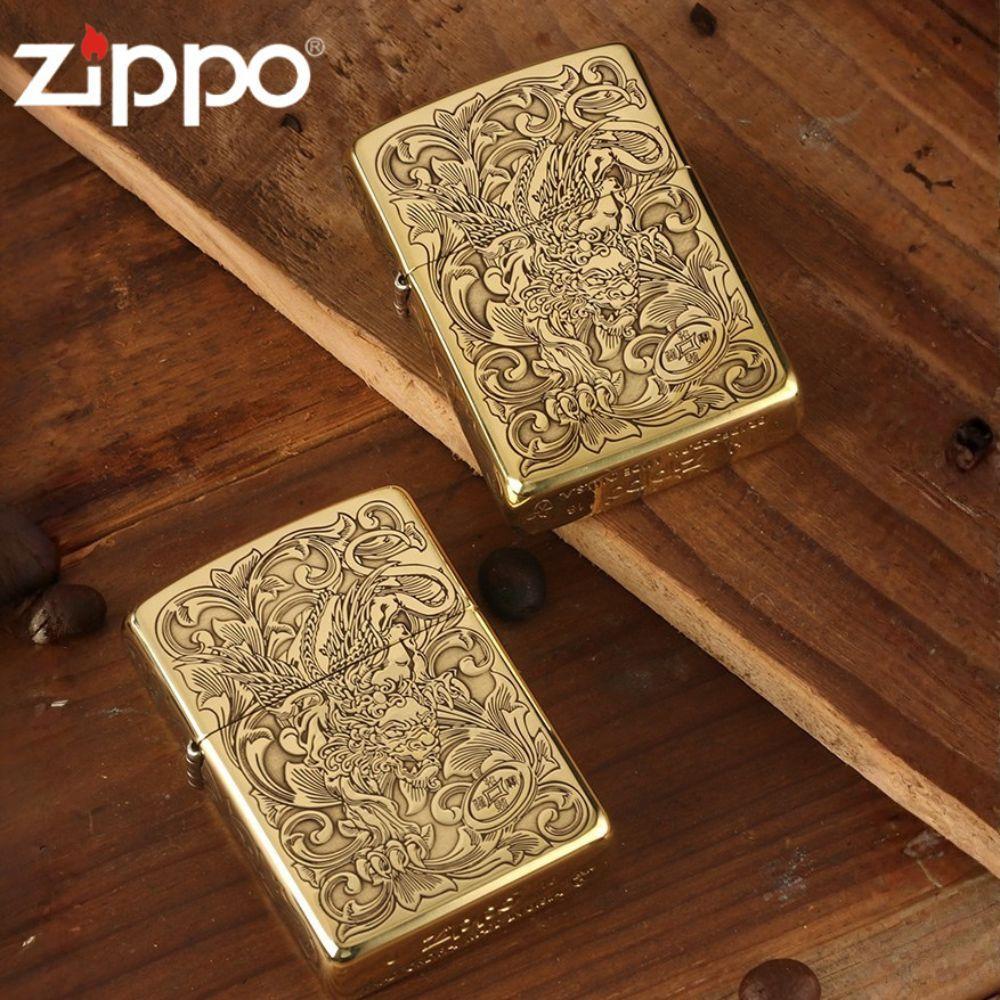 ZIPPO 정품 라이터 (단품) 수호의의미 호용 핸드메이드 지포라이터 남자친구 아빠 생일 새해 선물용 - 상세 이미지 2
