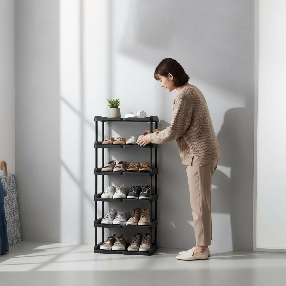 오가네 좁은 현관 신발장 틈새 미니 키큰 사무실 원룸 6단