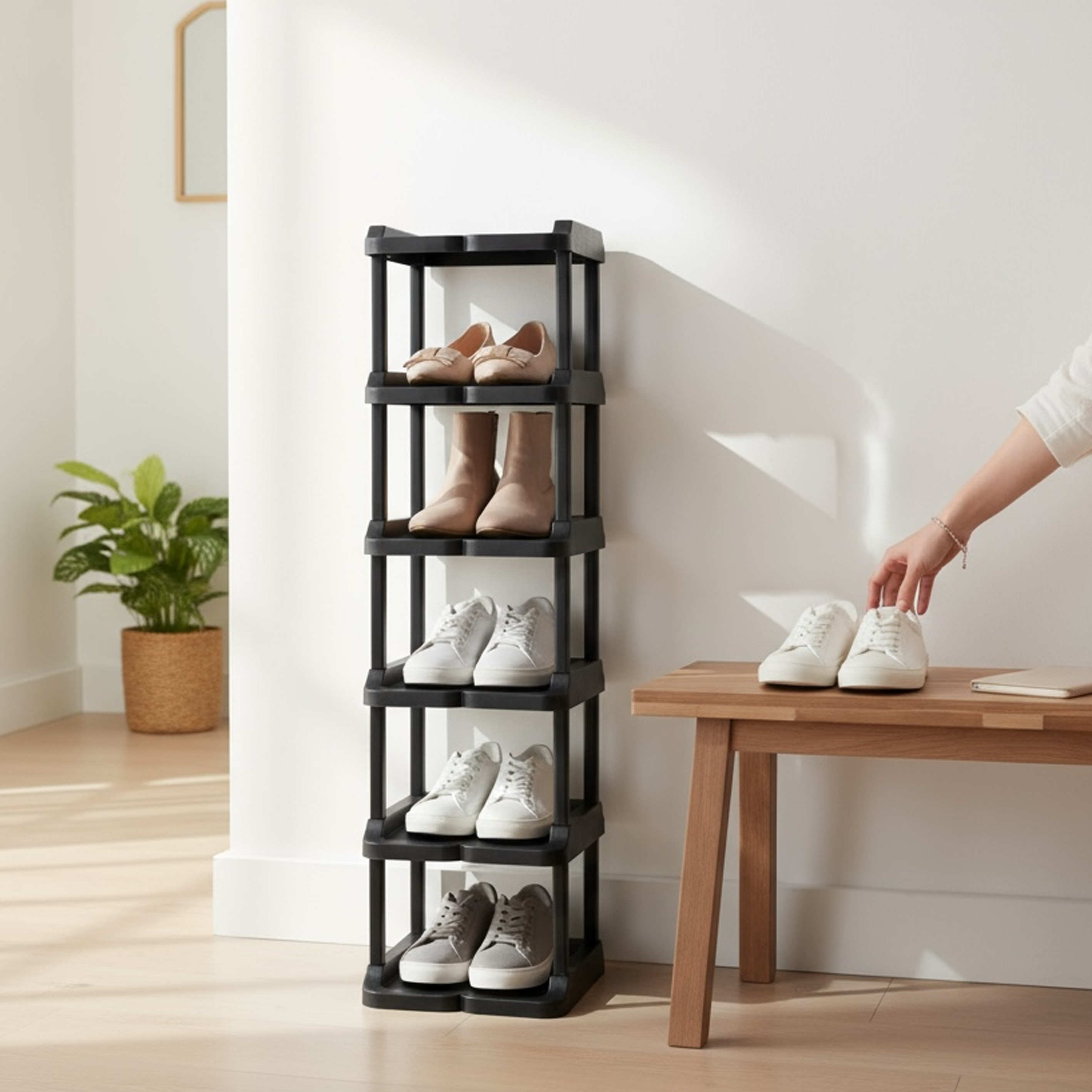 오가네 좁은 현관 신발장 틈새 미니 키큰 사무실 원룸 6단