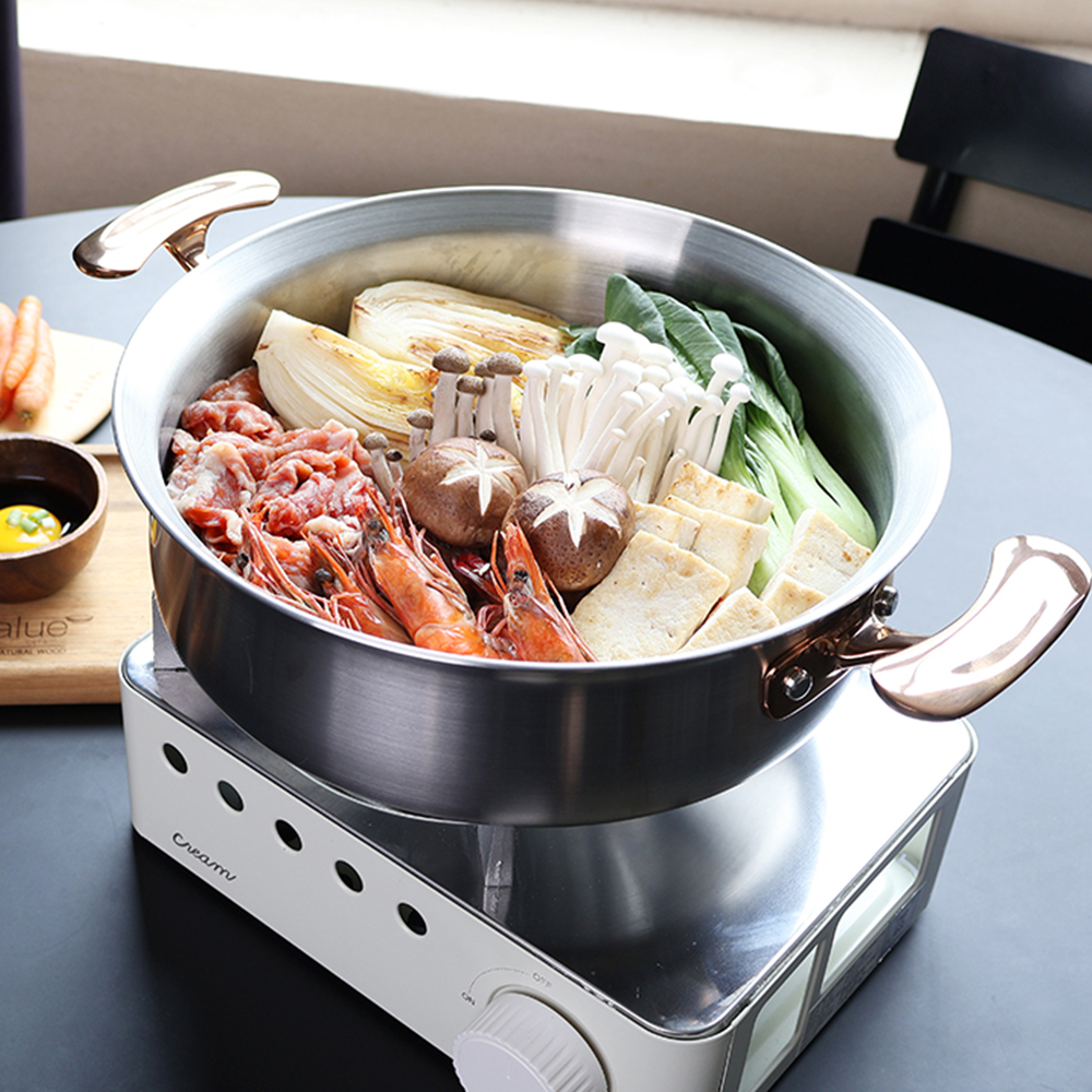 베세머 오리진 통5중 스테인리스 24cm 전골 냄비 솥밥 인덕션 스텐냄비 - 상품 이미지