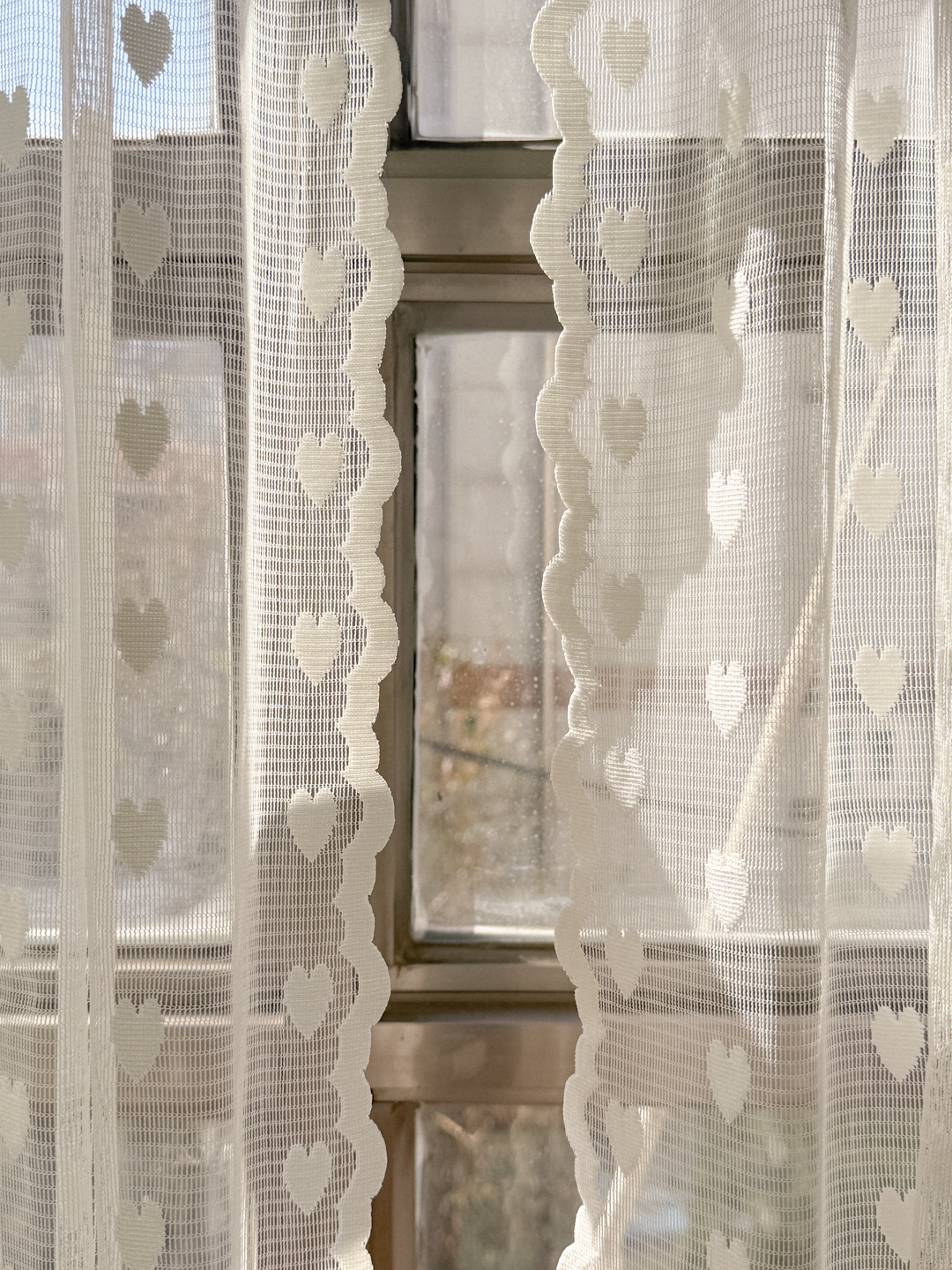 빈티지 프롬하트 레이스 봉집형 거실 창문 가리개커튼 140x150