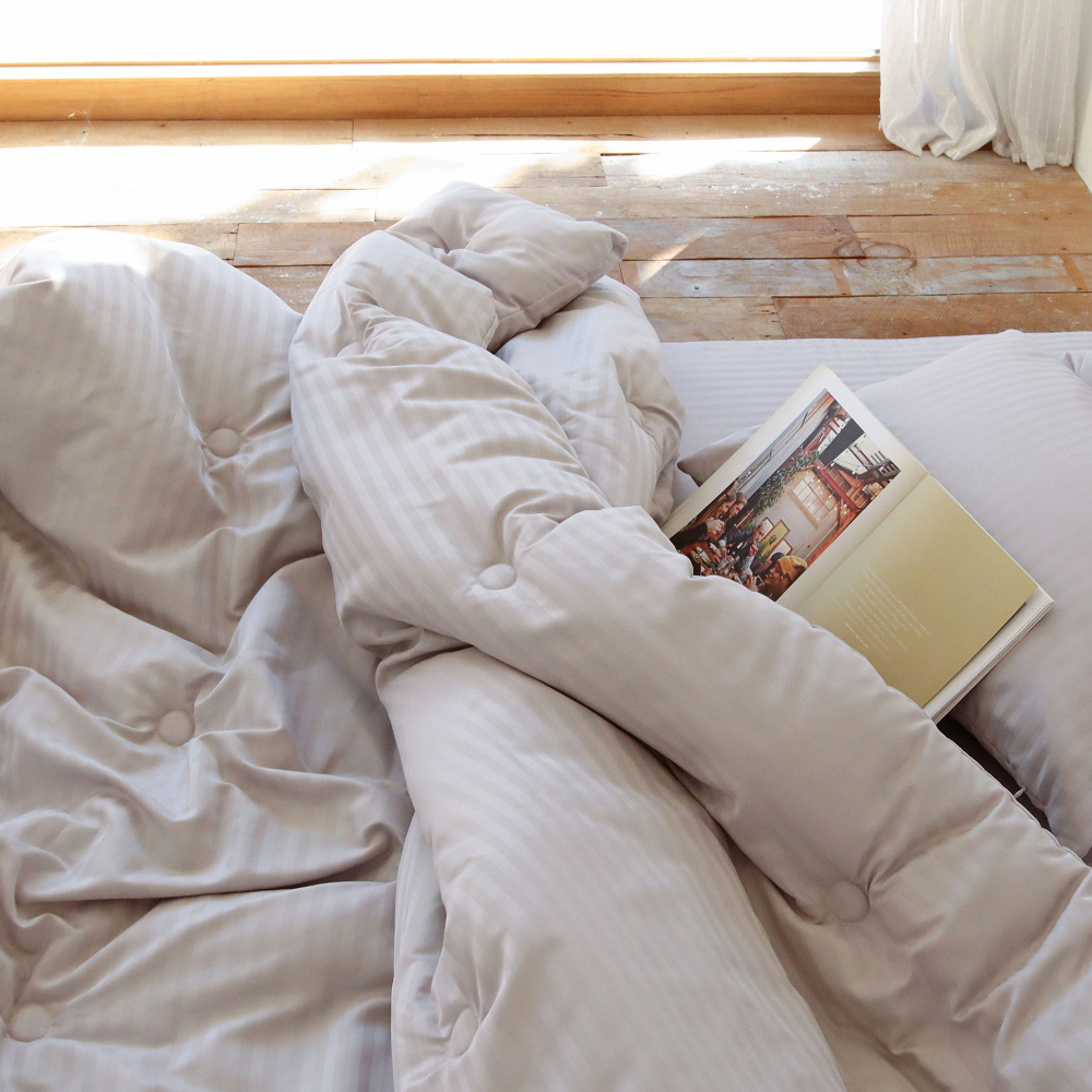 프리즈 먼지없는 호텔이불 광폭 마이크로 도비 스트라이프 항균 사계절 차렵이불 SS