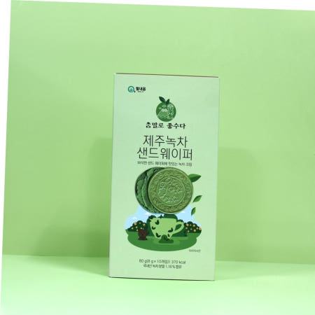 참말로 좋수다 제주 녹차 샌드 웨이퍼 1박스